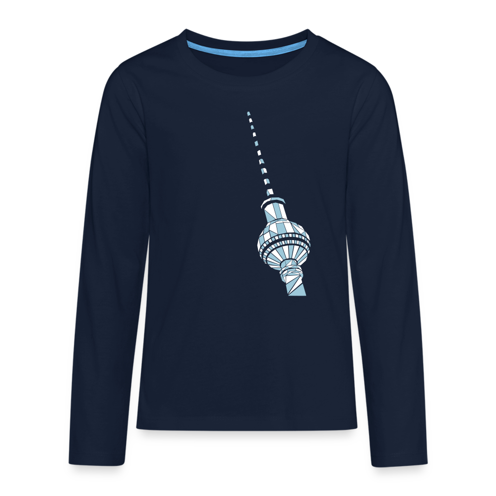 Fernsehturm Geometrie - Teenager Langarmshirt - Navy