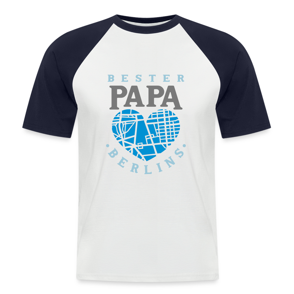 Bester Papa - Männer Baseball T-Shirt - Weiß/Navy
