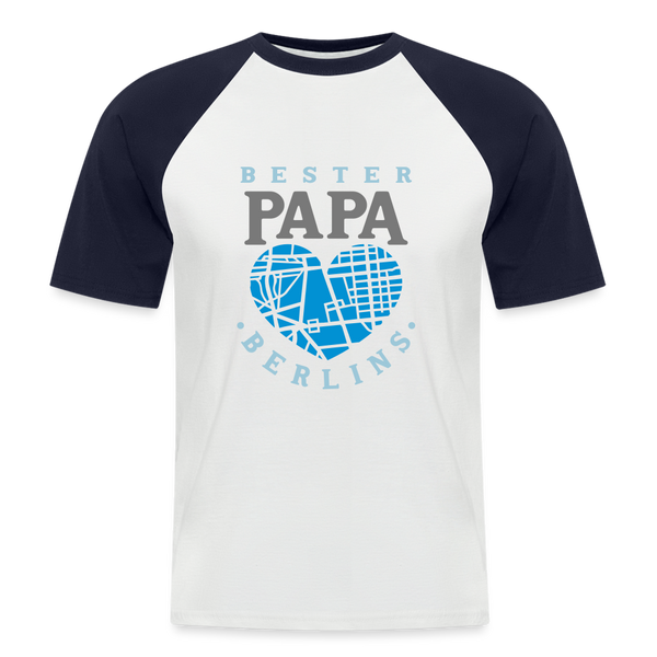 Bester Papa - Männer Baseball T-Shirt - Weiß/Navy