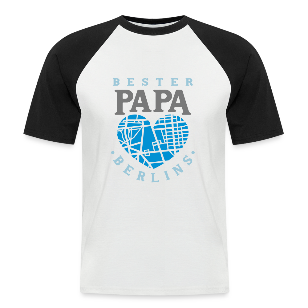 Bester Papa - Männer Baseball T-Shirt - Weiß/Schwarz