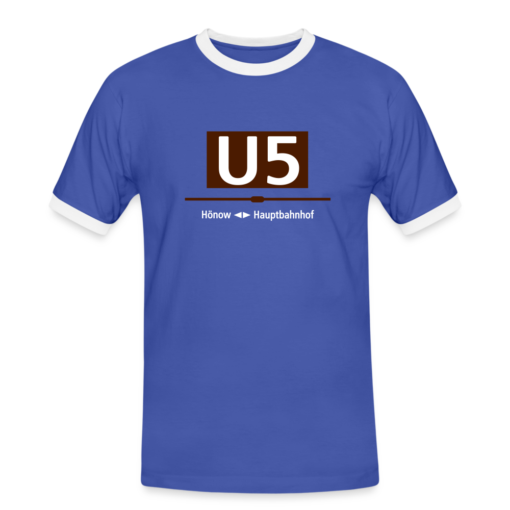 U5 - Männer Ringer T-Shirt - Blau/Weiß