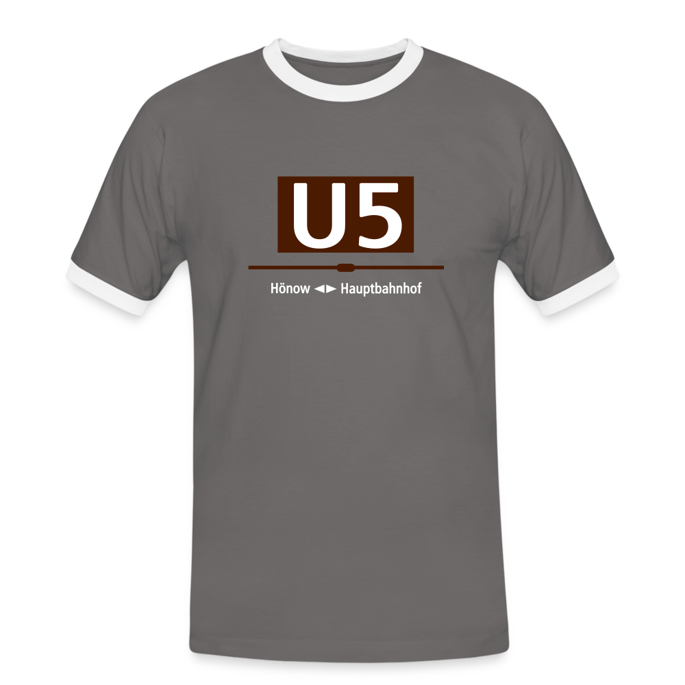 U5 - Männer Ringer T-Shirt - Dunkelgrau/Weiß