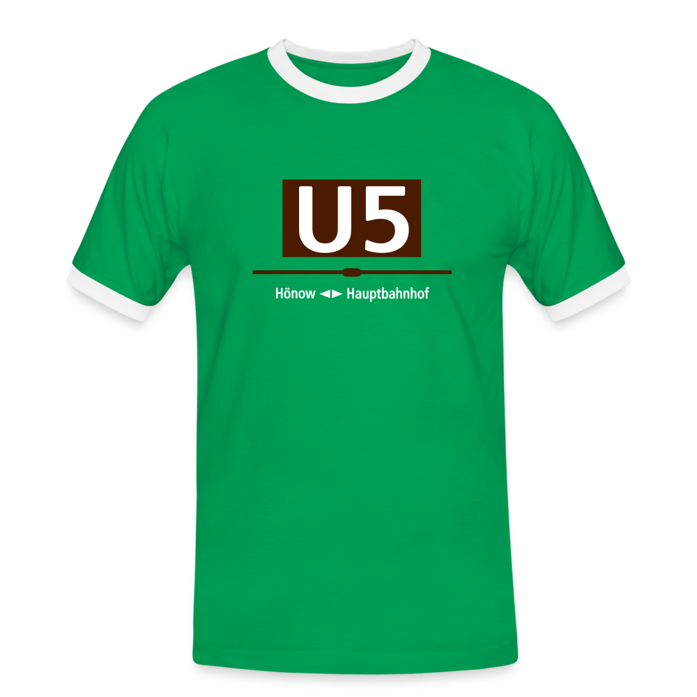 U5 - Männer Ringer T-Shirt - Kelly Green/Weiß