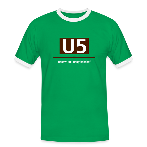 U5 - Männer Ringer T-Shirt - Kelly Green/Weiß