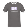U6 - Männer Ringer T-Shirt - Dunkelgrau/Weiß