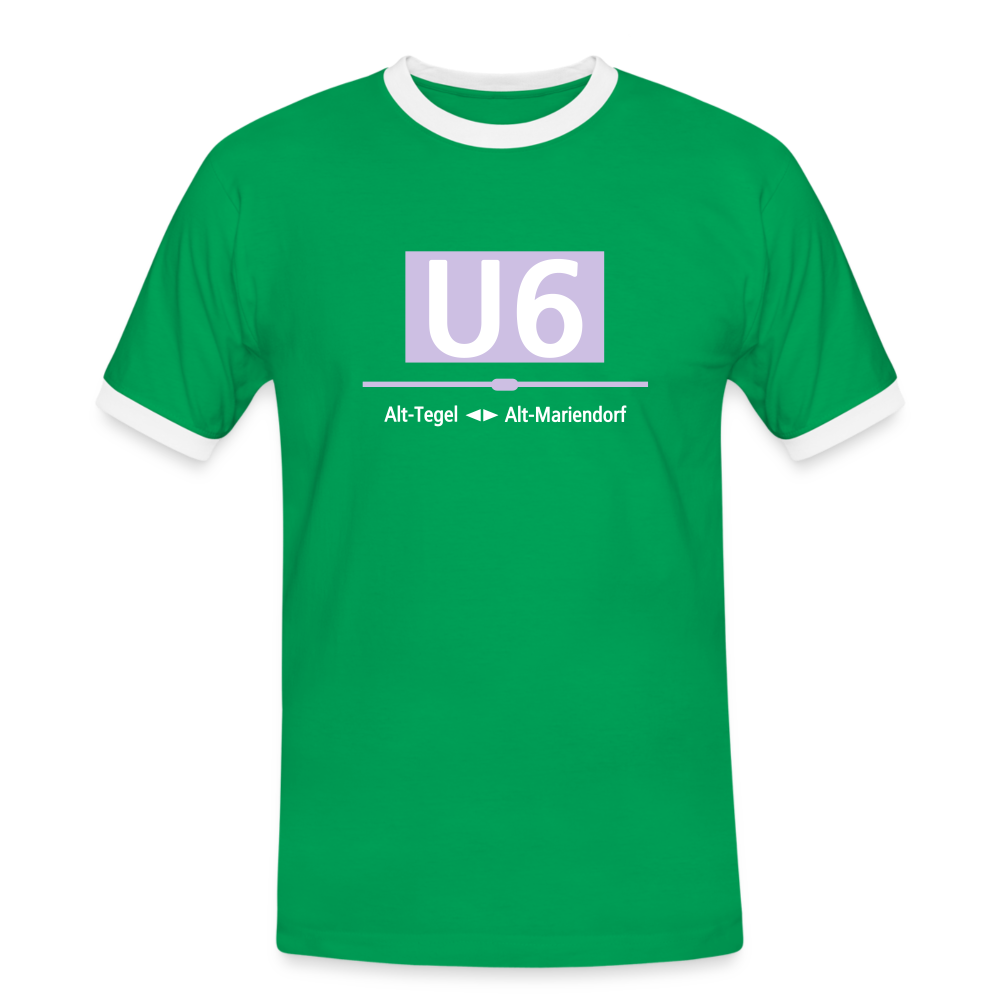 U6 - Männer Ringer T-Shirt - Kelly Green/Weiß
