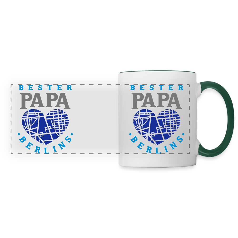 Bester Papa - Tasse zweifarbig - Weiß/Dunkelgrün
