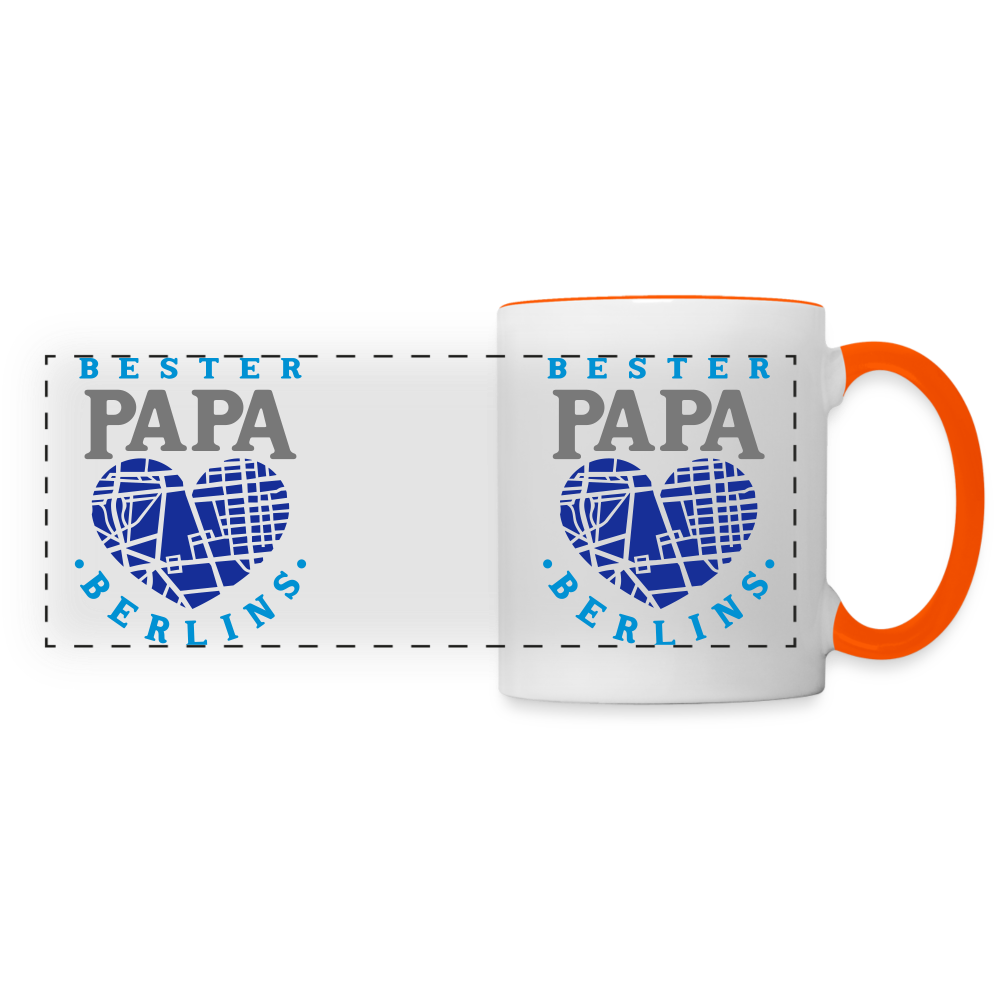 Bester Papa - Tasse zweifarbig - Weiß/Orange