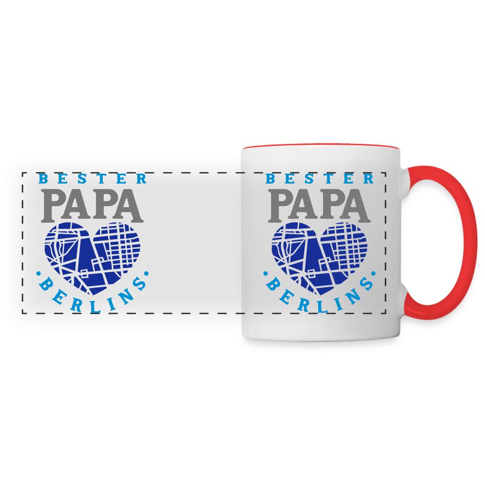Bester Papa - Tasse zweifarbig - Weiß/Rot