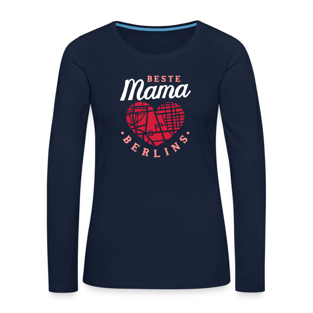 Beste Mama - Frauen Premium Langarmshirt - Navy