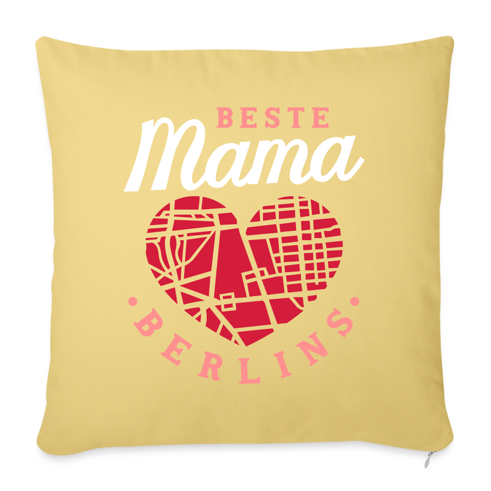 Beste Mama - Sofakissen mit Füllung (45 x 45 cm) - Hellgelb