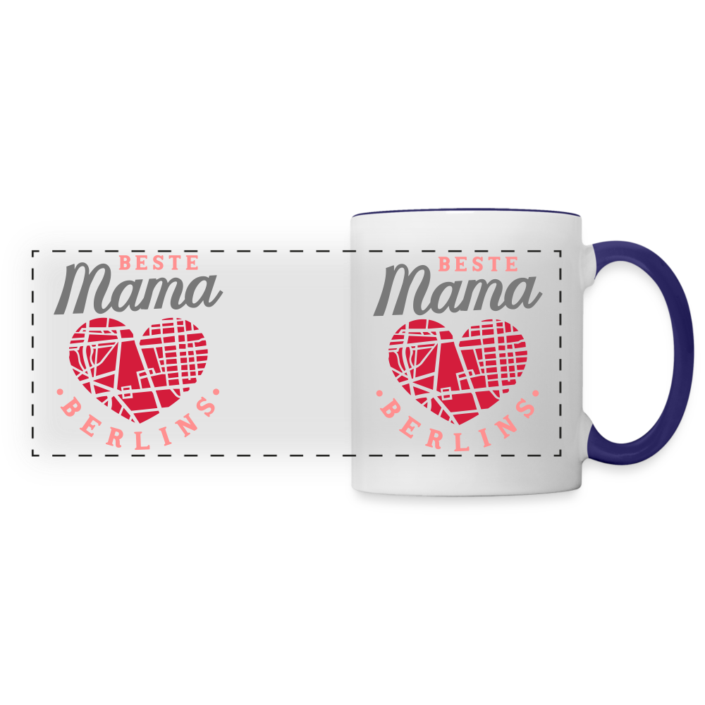 Beste Mama - Tasse zweifarbig - Weiß/Kobaltblau