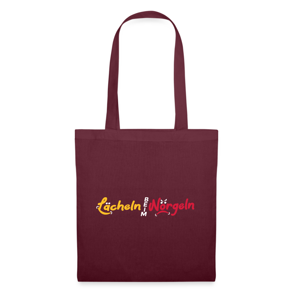 Lächeln beim Nörgeln - Stoffbeutel - Burgunderrot