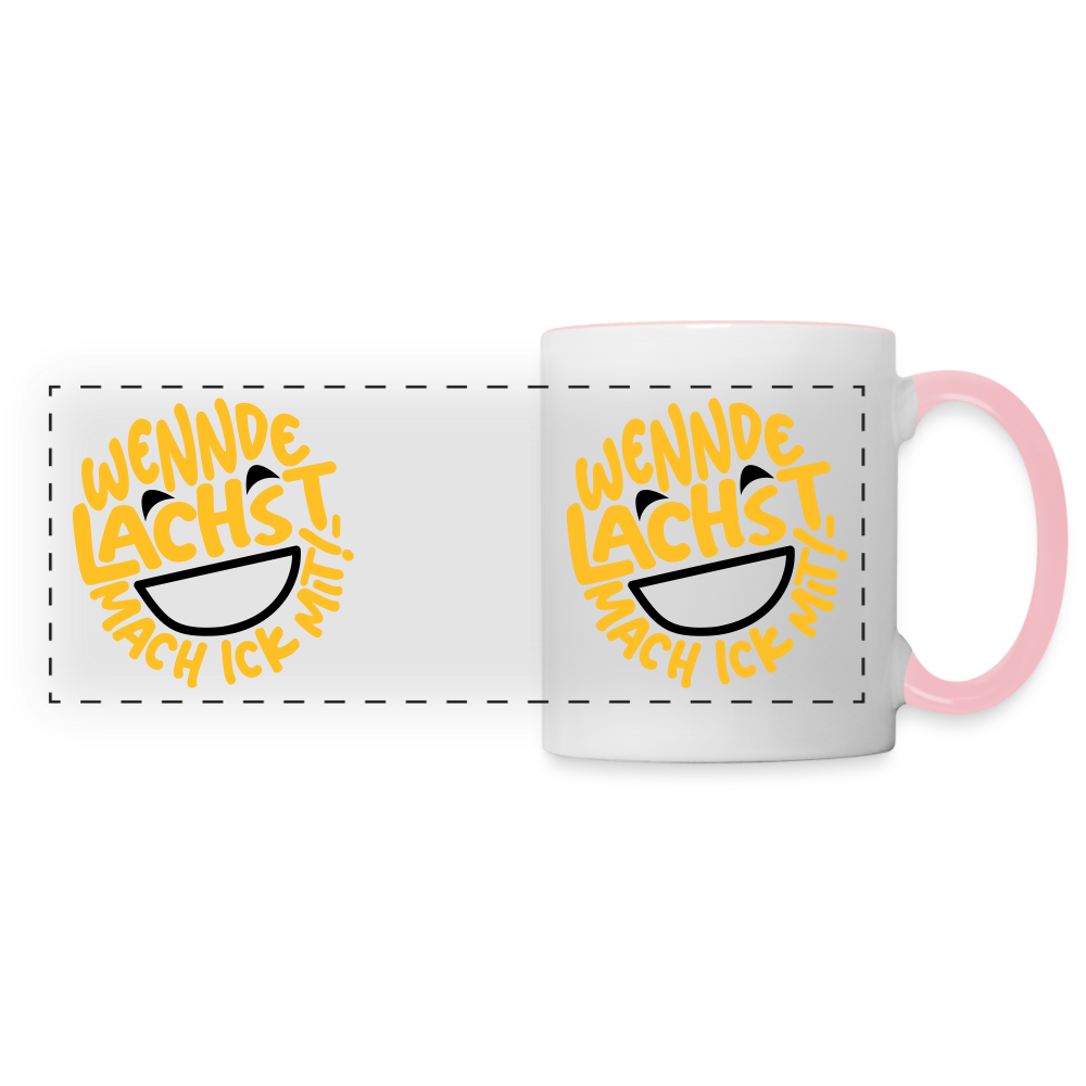 Wennde lachst, mach ick mit! - Tasse zweifarbig - Weiß/Pink