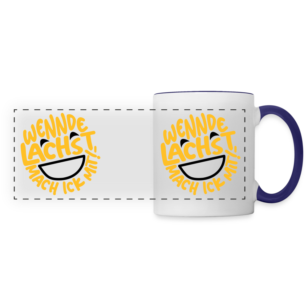 Wennde lachst, mach ick mit! - Tasse zweifarbig - Weiß/Kobaltblau