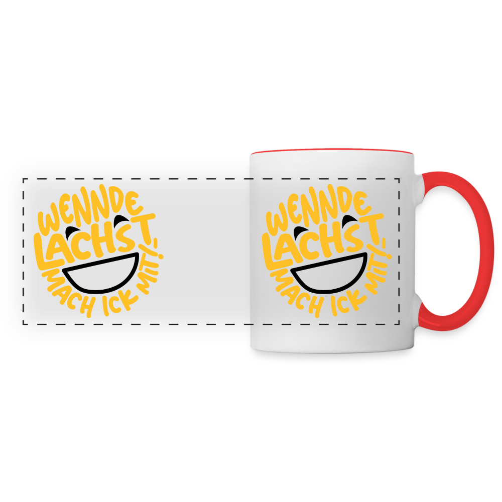 Wennde lachst, mach ick mit! - Tasse zweifarbig - Weiß/Rot