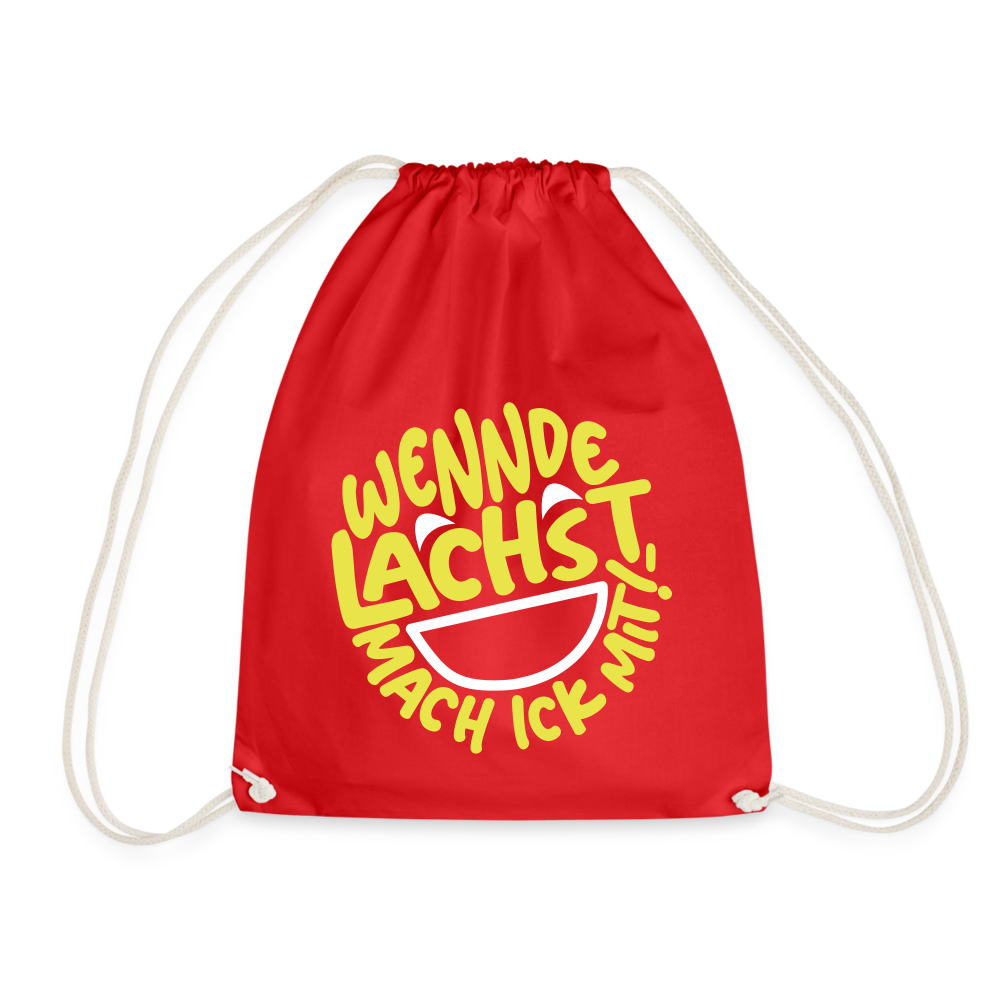 Wennde lachst, mach ick mit! - Turnbeutel - Rot