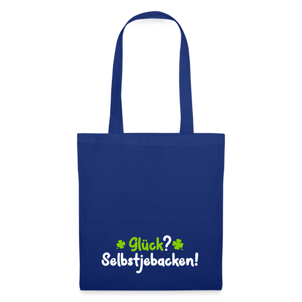 Glück? Selbstjebacken - Stoffbeutel - Royalblau