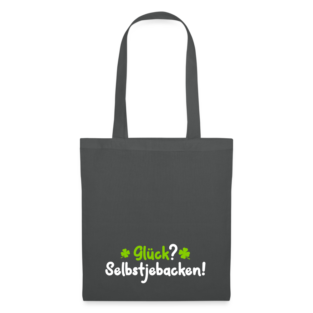 Glück? Selbstjebacken - Stoffbeutel - Graphite
