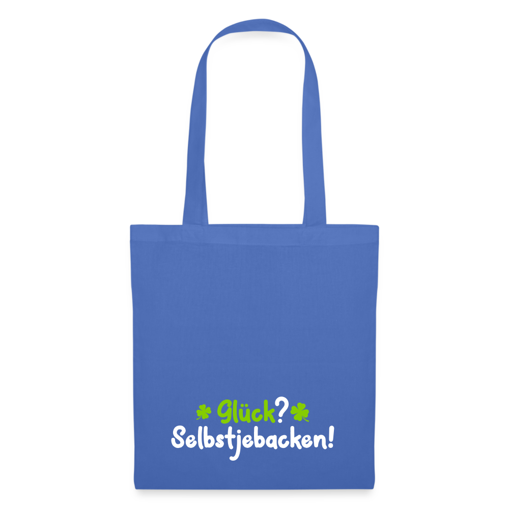 Glück? Selbstjebacken - Stoffbeutel - Hellblau