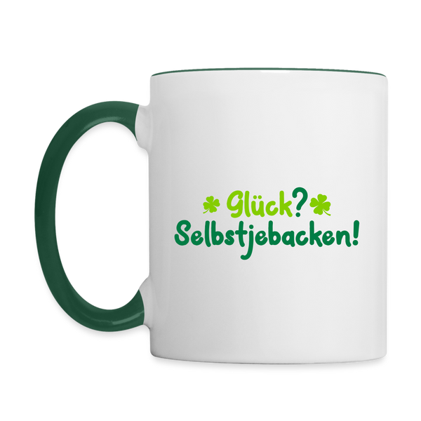 Glück? Selbstjebacken - Tasse zweifarbig