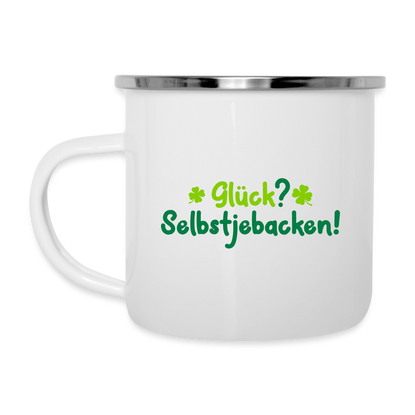 Glück? Selbstjebacken - Emaille Tasse