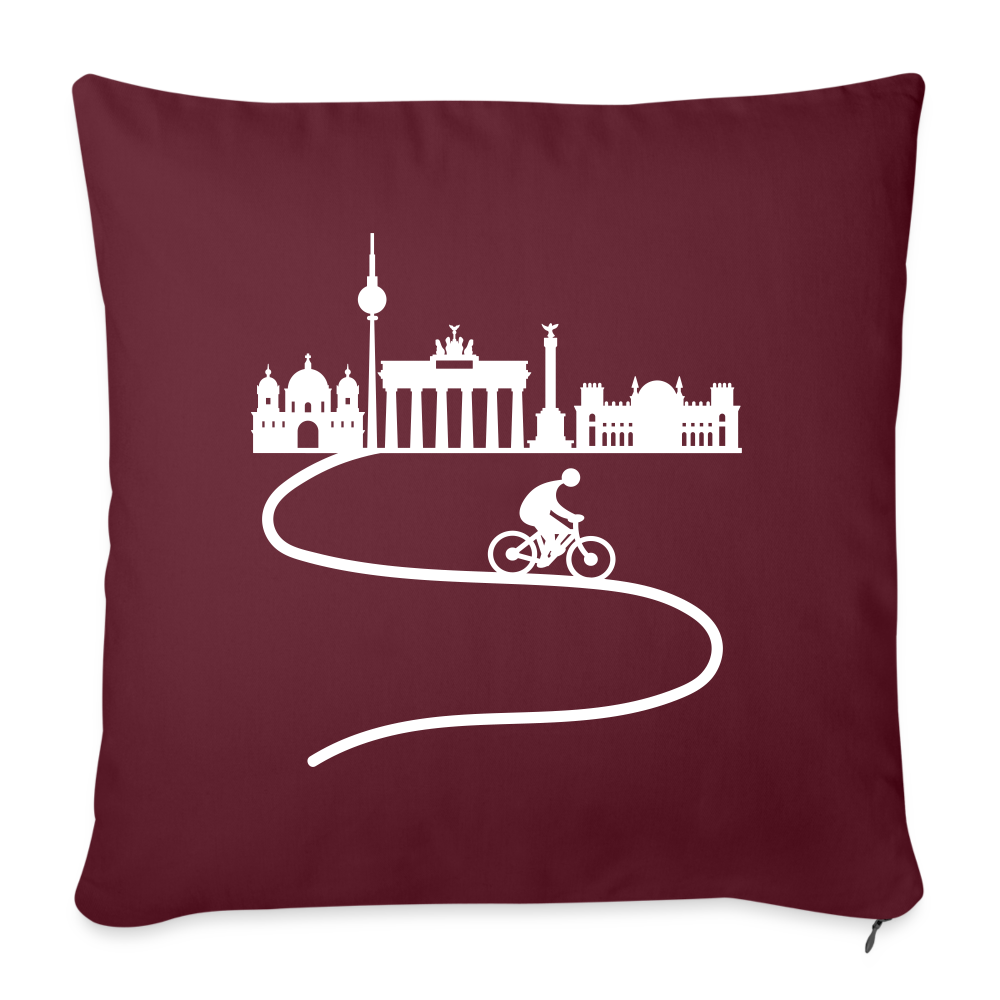 Aus der Stadt - Sofakissen mit Füllung (45 x 45 cm) - Burgunderrot