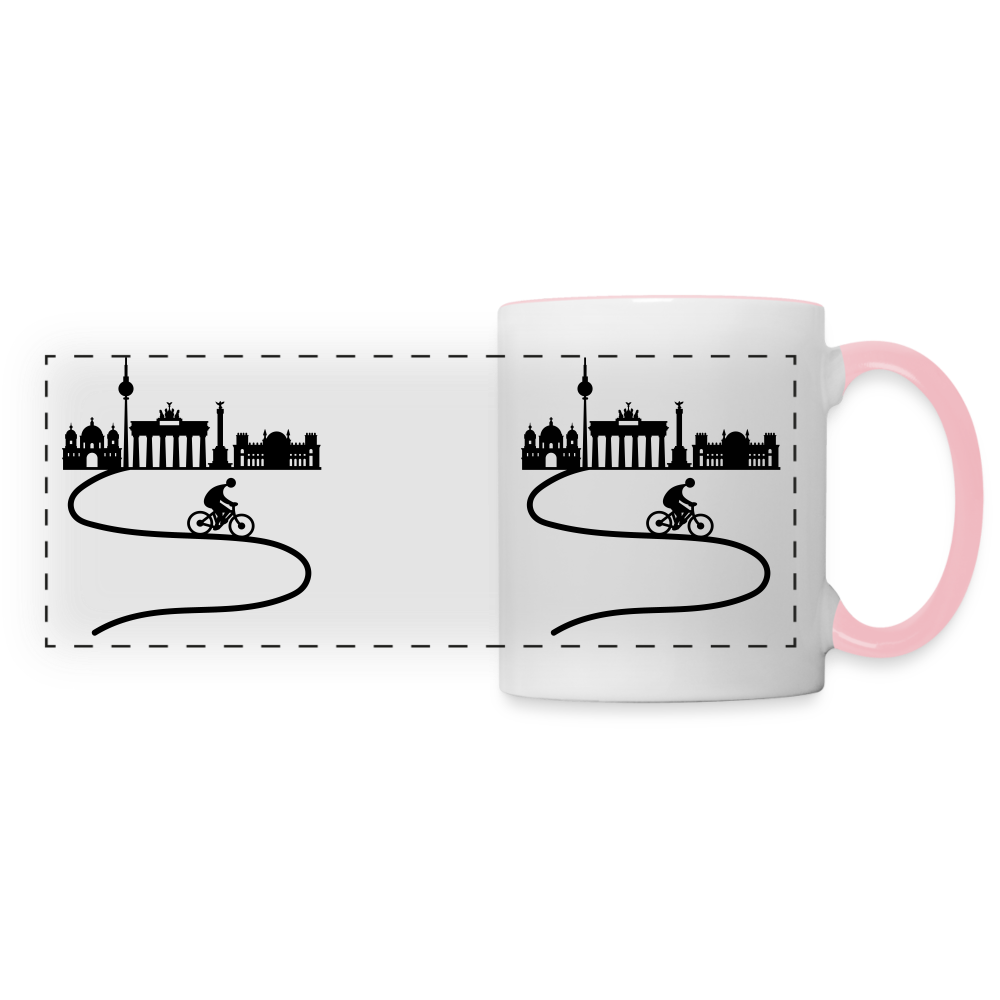 Aus der Stadt - Tasse zweifarbig - Weiß/Pink