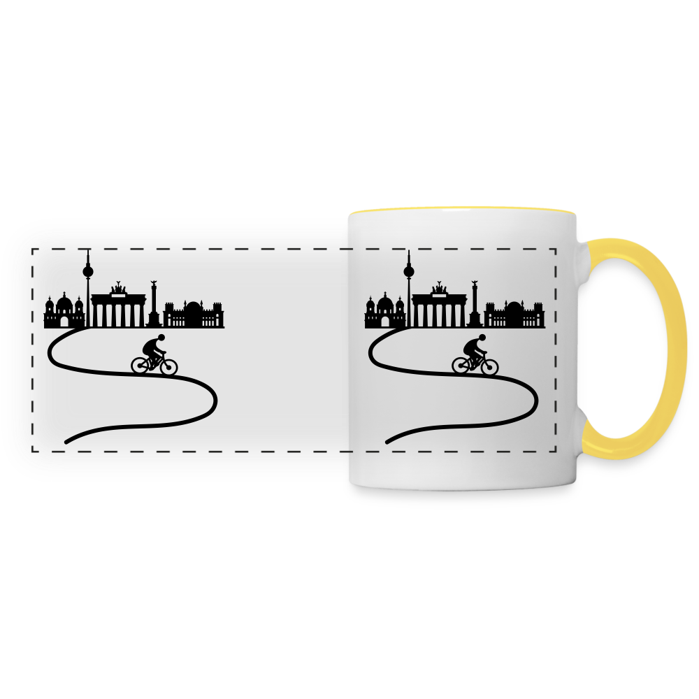 Aus der Stadt - Tasse zweifarbig - Weiß/Gelb