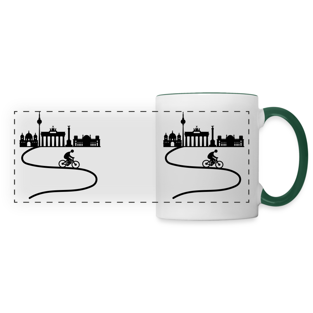 Aus der Stadt - Tasse zweifarbig - Weiß/Dunkelgrün