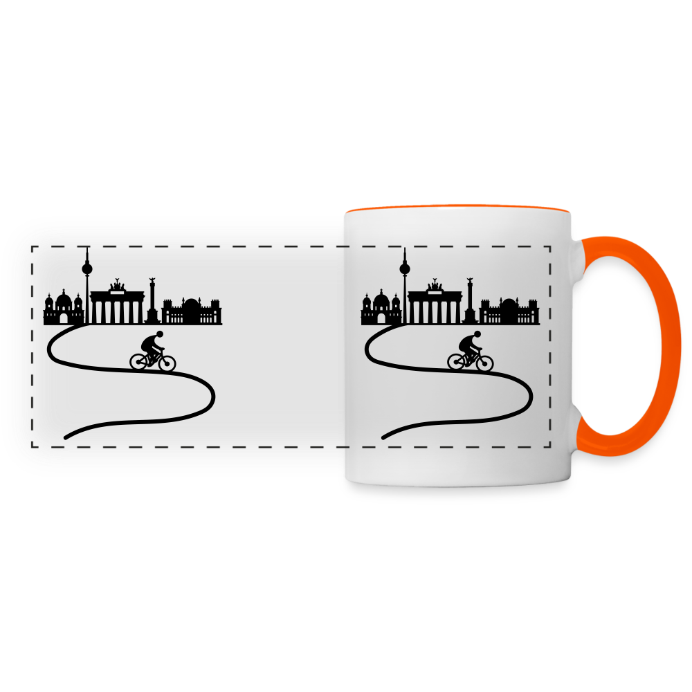 Aus der Stadt - Tasse zweifarbig - Weiß/Orange