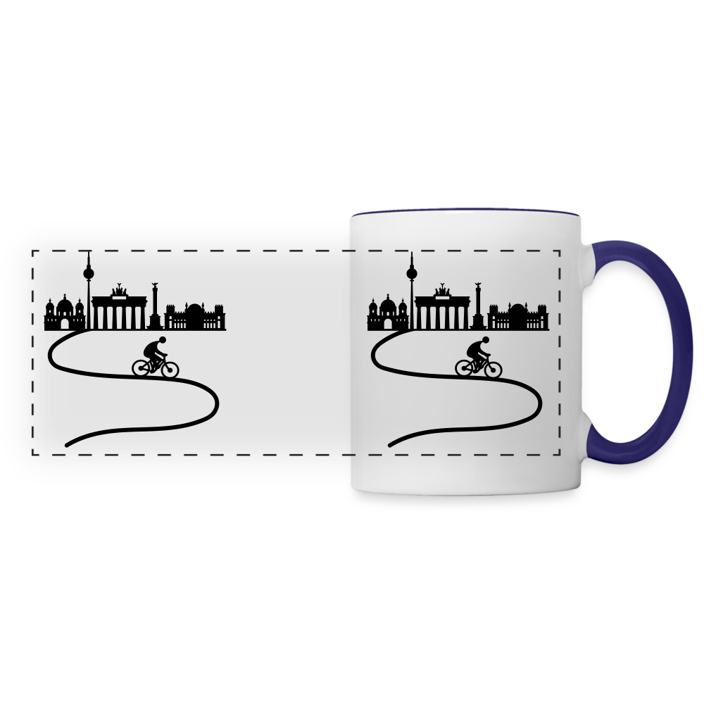 Aus der Stadt - Tasse zweifarbig - Weiß/Kobaltblau