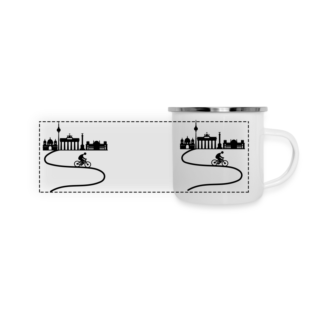 Aus der Stadt - Emaille Tasse - Weiß