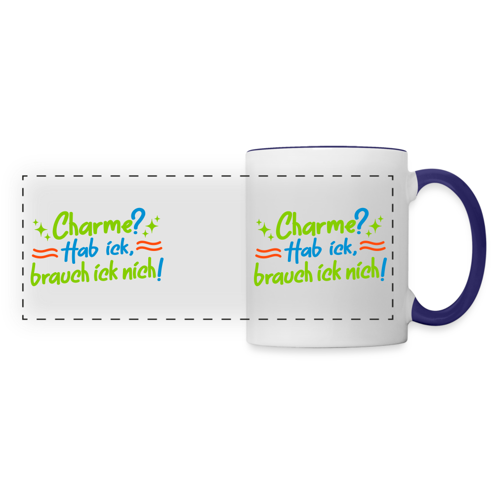 Charme? Hab ick, brauch ick nich! - Tasse zweifarbig - Weiß/Kobaltblau