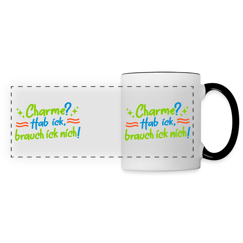 Charme? Hab ick, brauch ick nich! - Tasse zweifarbig - Weiß/Schwarz