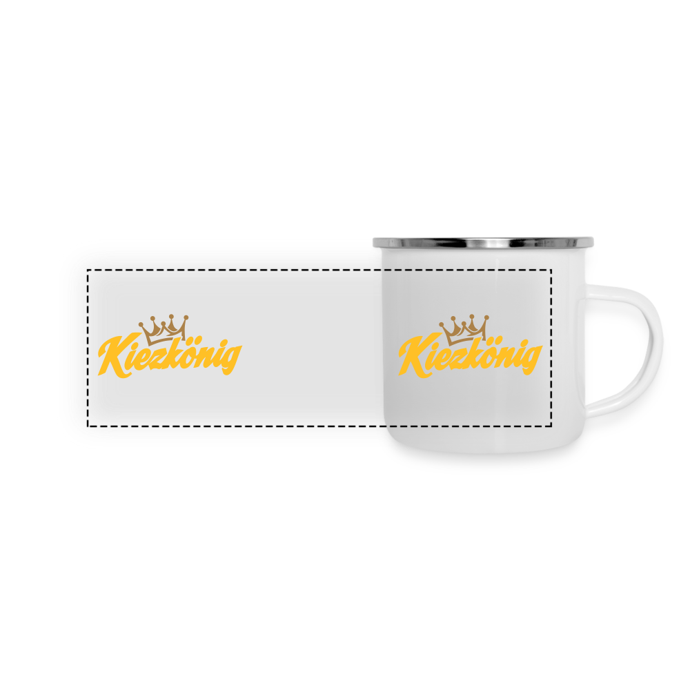 Kiezkönig - Emaille Tasse - Weiß