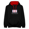 U6 - Kontrast Hoodie - Schwarz/Rot