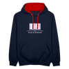 U6 - Kontrast Hoodie - Navy/Rot