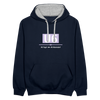U6 - Kontrast Hoodie - Navy/Grau meliert