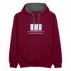 U6 - Kontrast Hoodie - Weinrot/Anthrazit