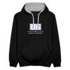 U6 - Kontrast Hoodie - Schwarz/Grau meliert