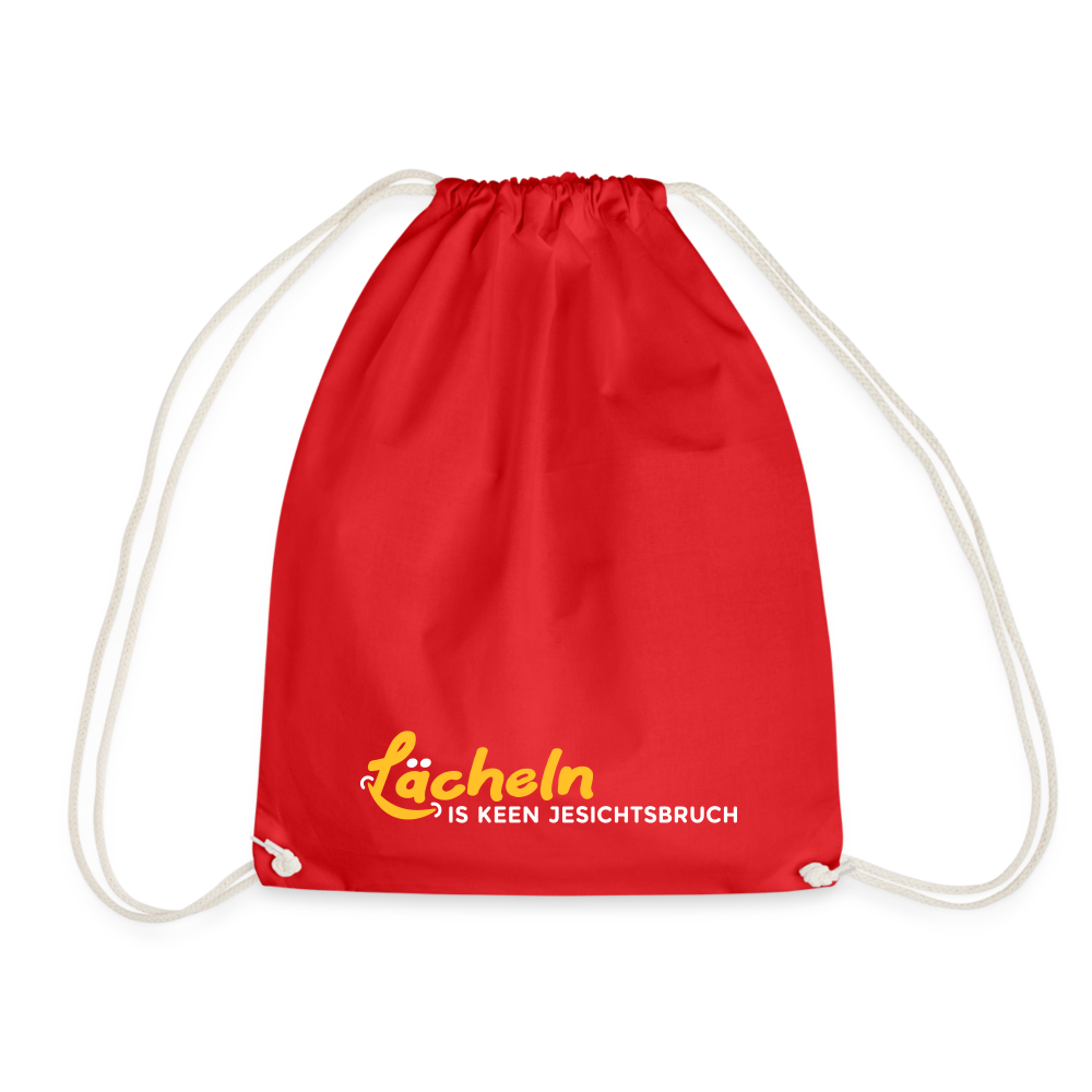Lächeln is keen Jesichtsbruch - Turnbeutel - Rot