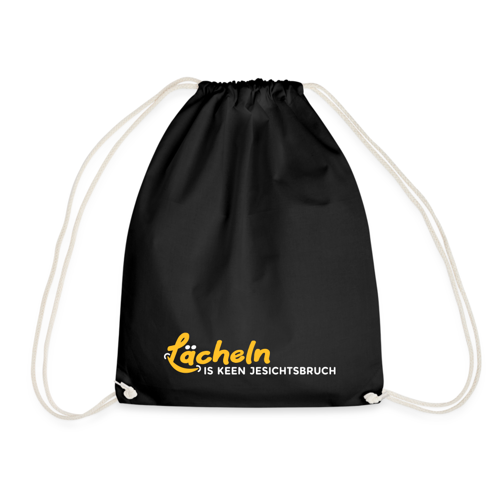 Lächeln is keen Jesichtsbruch - Turnbeutel - Schwarz