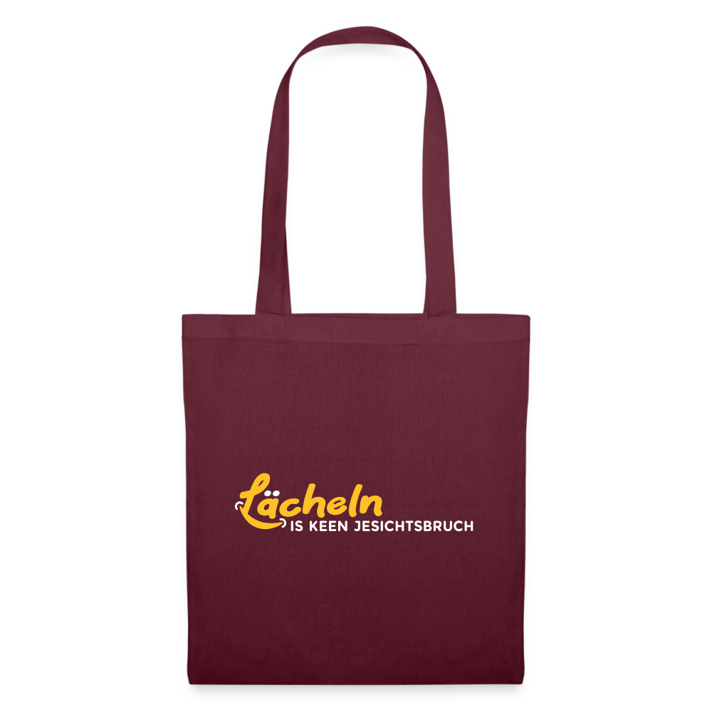 Lächeln is keen Jesichtsbruch - Stoffbeutel - Burgunderrot