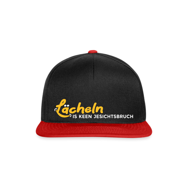 Lächeln is keen Jesichtsbruch - Snapback Cap - Schwarz/Rot
