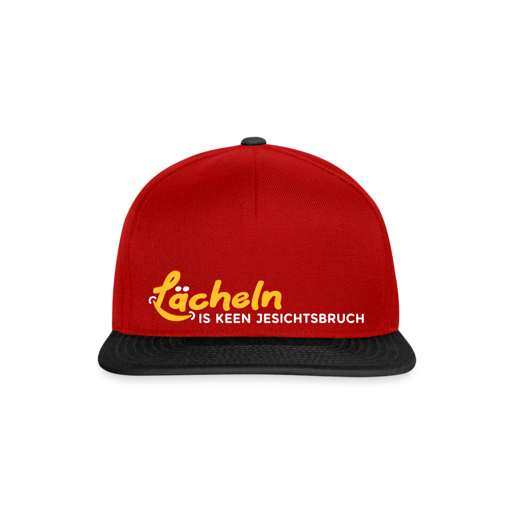 Lächeln is keen Jesichtsbruch - Snapback Cap - Rot/Schwarz
