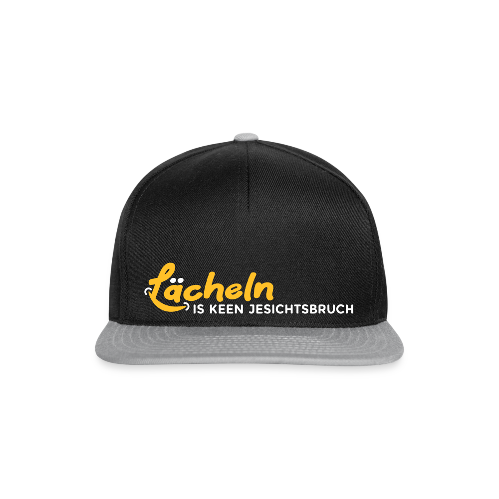 Lächeln is keen Jesichtsbruch - Snapback Cap - Schwarz/Grau