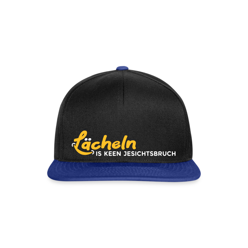 Lächeln is keen Jesichtsbruch - Snapback Cap - Schwarz/Königsblau