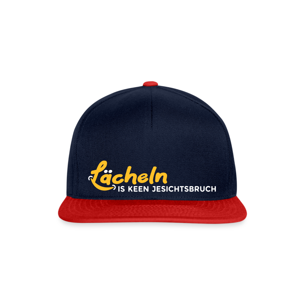 Lächeln is keen Jesichtsbruch - Snapback Cap - Navy/Rot