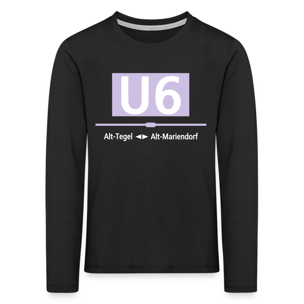 U6 - Kinder Langarmshirt - Schwarz